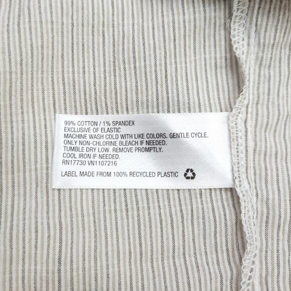 NWT A New Day Short Sleeve Smocked Yoke Top Sz. M Olive Green Stripe Cottagecore - Picture 10 of 12